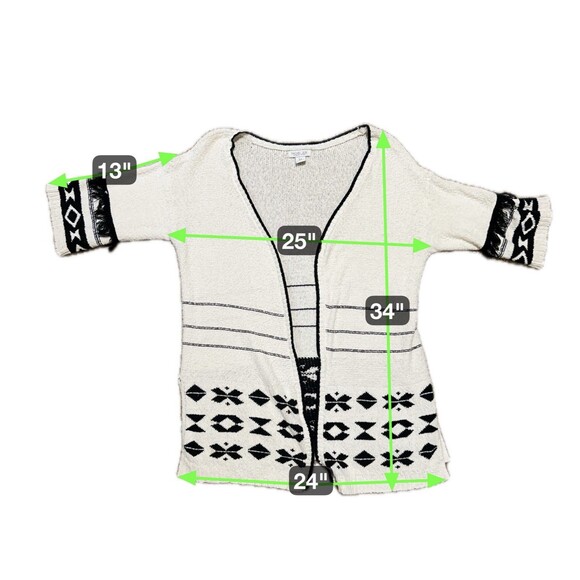 Rachel Zoe Womens Duster Cardigan Dutton 1X Gray Aztec Boho Southwestern Fringe - Picture 5 of 8